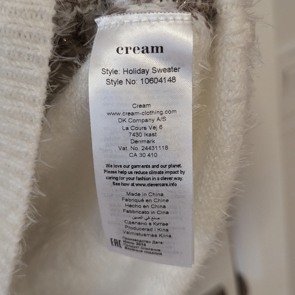 Cream Holiday Sweater Snowflake Pattern - Picture 3 of 8